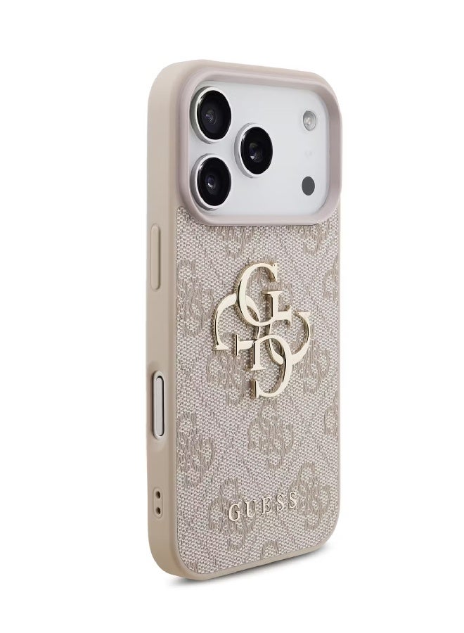 Guess 4G PU Leather Case with Big 4G & Classic Logo with Wrist Strap for iPhone 17 Pro - Pink - Image 4